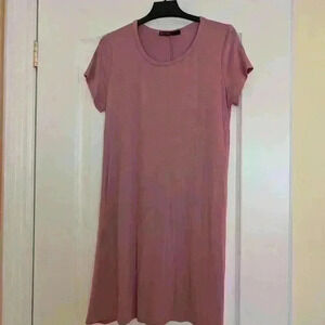 Basic pink short sleeve t shirt dress brit and  bri